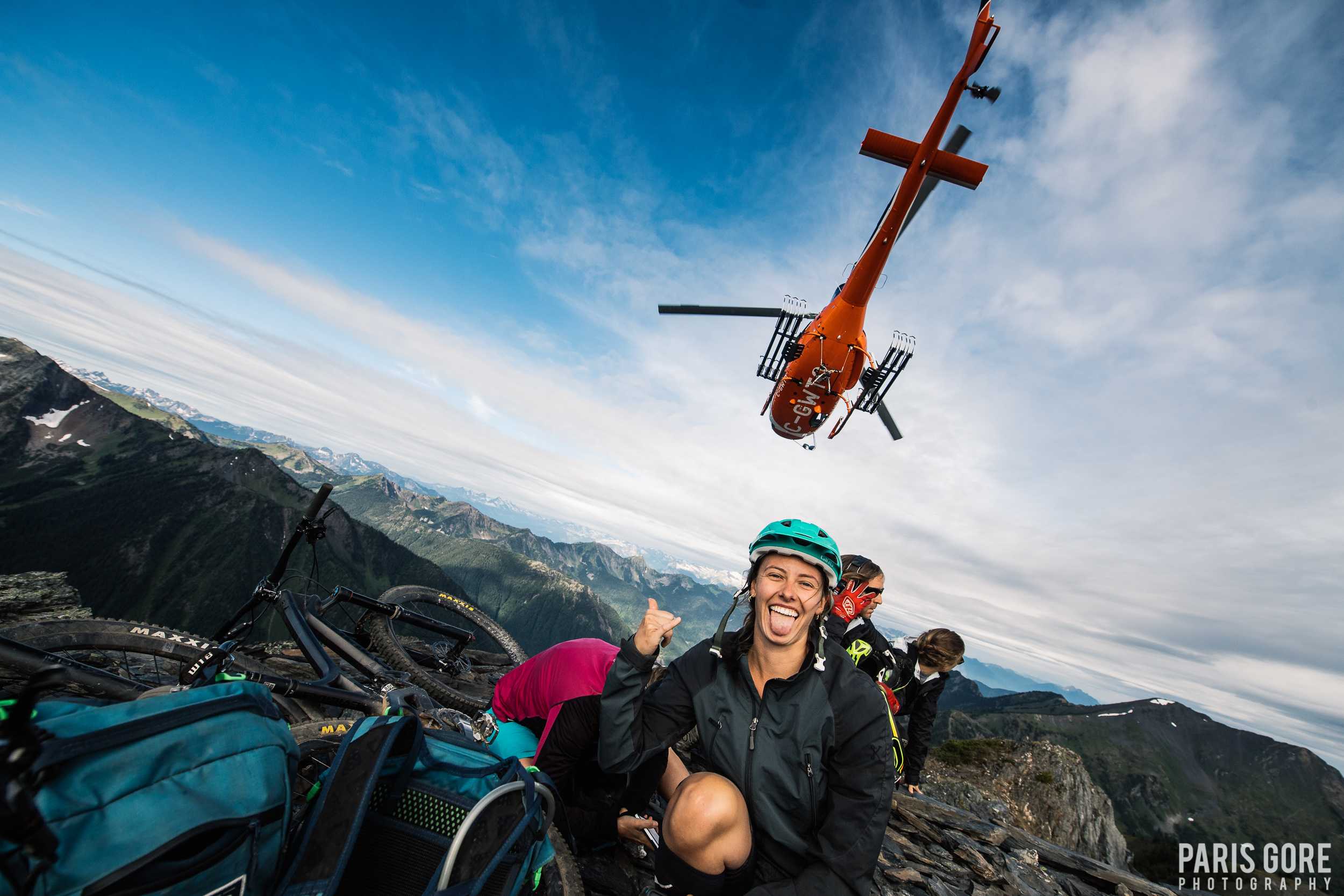 Biking by Helicopter in British Columbia