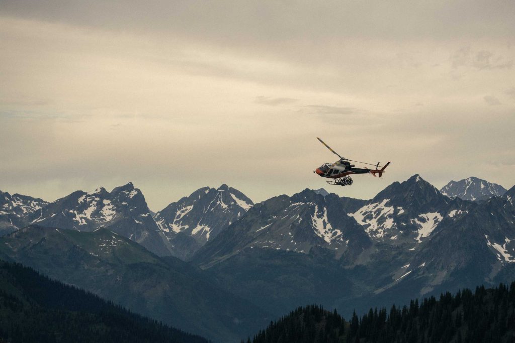 Biking by Helicopter in British Columbia